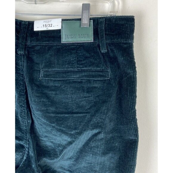 Judy Blue Womens Corduroy Jeans Sz 15/32 Claudia High-Rise Wide Leg Emerald - Picture 5 of 9